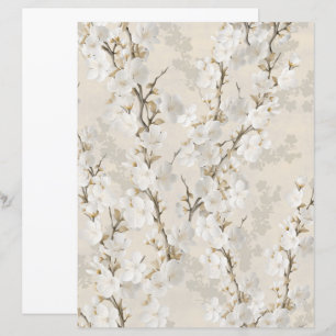 Papel de scrapbook de flores de cerejeira