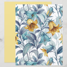 Papel de Scrapbook de Flores de Lírio Amarelo Eleg