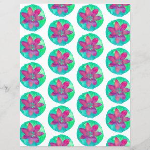 Papel de scrapbook de flores tropicais de cor múlt