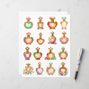 Papel de Scrapbook de Frascos de Perfume em Estilo