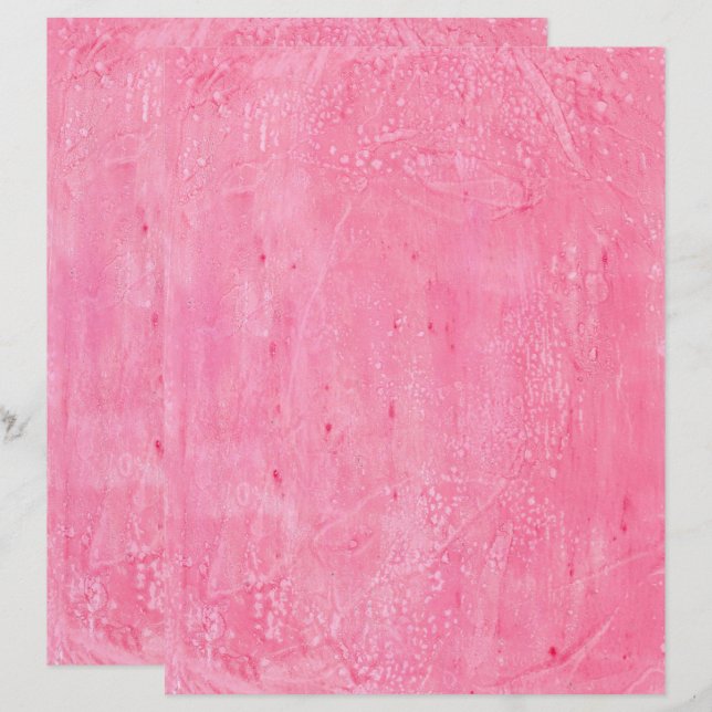 Papel de Scrapbook de Fundo Rosa Geado (Frente/Verso)