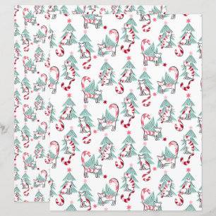 Papel de Scrapbook de Gatos Doces Peppermintos
