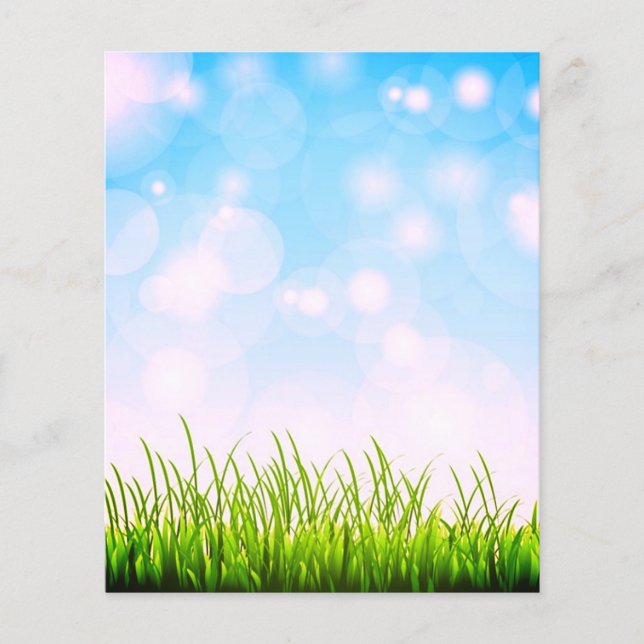 Papel de scrapbook de grama e céu (Frente)