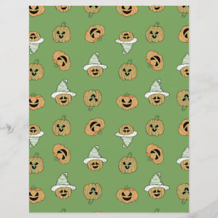 Papel de Scrapbook de Halloween com Abóbora e Fant