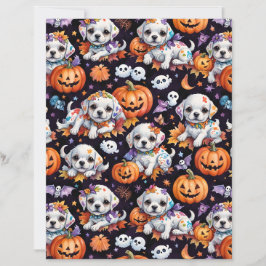 Papel de Scrapbook de Halloween com Cachorrinho Ma