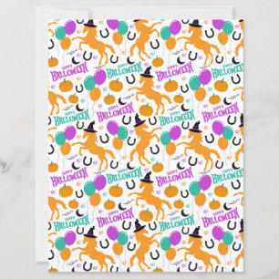 Papel de Scrapbook de Halloween de Cavalo em Branc