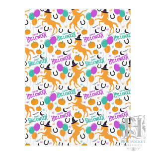 Papel de Scrapbook de Halloween de Cavalo em Branc