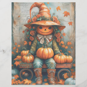Papel de Scrapbook de Halloween Gótico Vintage Ass