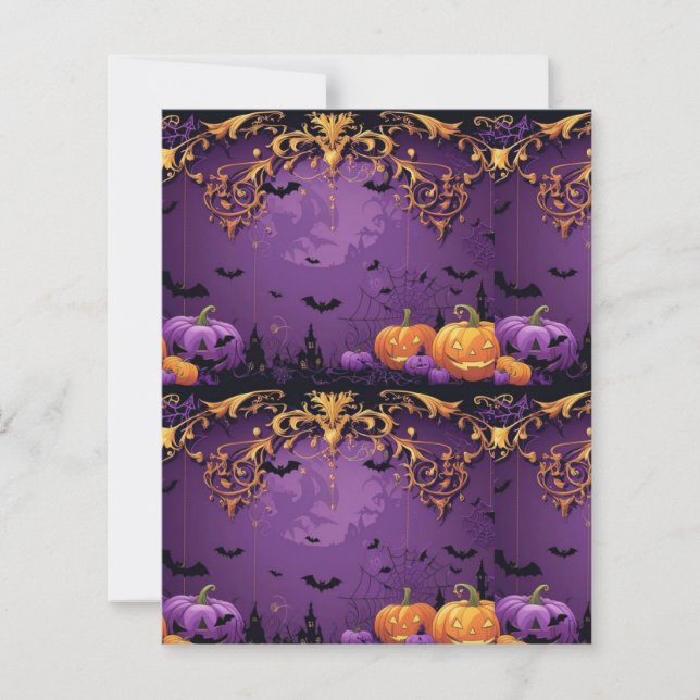 Papel de scrapbook de Halloween roxo (Frente)