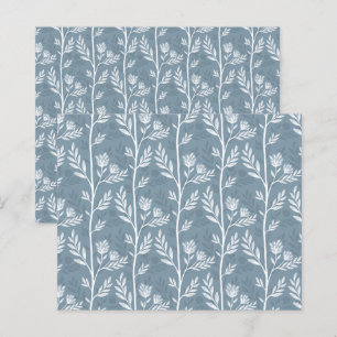 Papel de Scrapbook de Hastes de Jardim Floral Azul