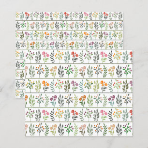 Papel de Scrapbook de Herbário Botânico Colorido