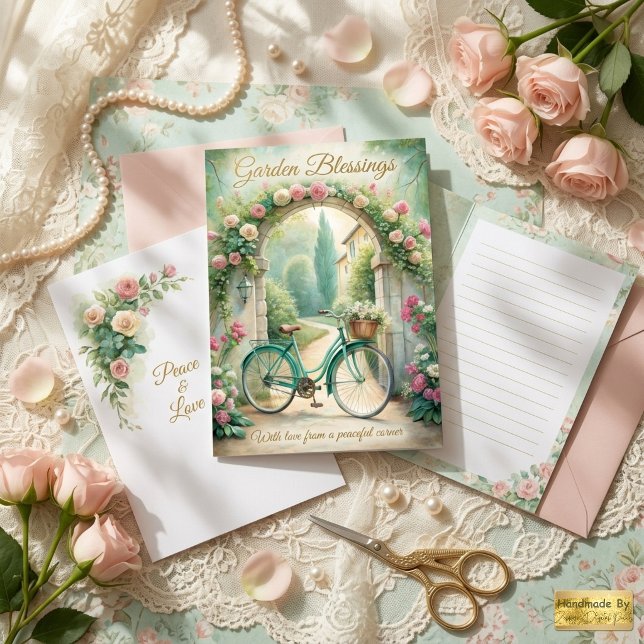 Papel de Scrapbook de Jardim Verde-Menta Vintage S (Criador carregado)