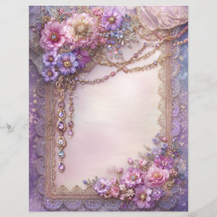Papel de Scrapbook de Jornalzinho Antigo Rosa Lava