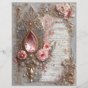 Papel de Scrapbook de Jornalzinho de Lixo com Bord