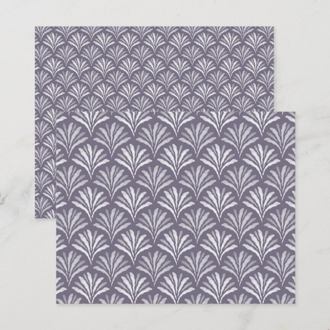 Papel de Scrapbook de Leque Floral Recortado Deep  (Frente/Verso)