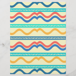 Papel de Scrapbook de Linha Ondulada Brilhante: