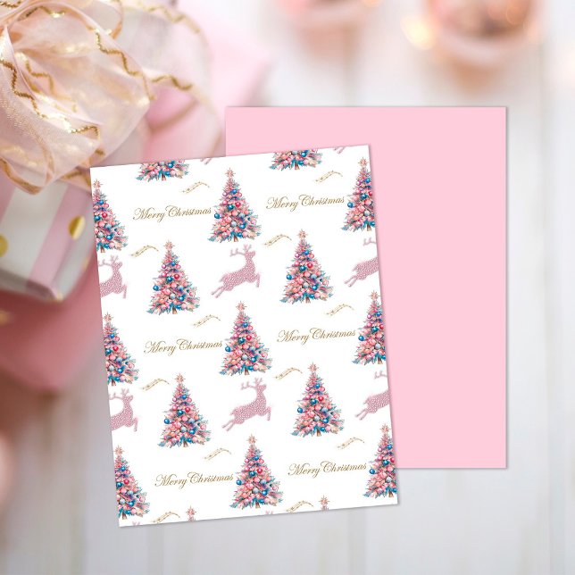 Papel de Scrapbook de Natal de Rena Pastel (Pastel Reindeer Christmas Scrapbook Paper by the Olde Christmas Shoppe)