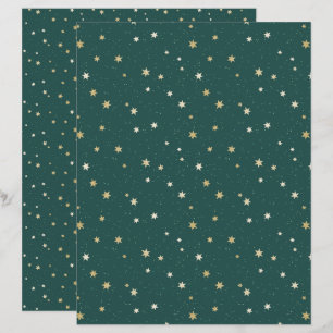 Papel de Scrapbook de Natal Estrelas Douradas Céu