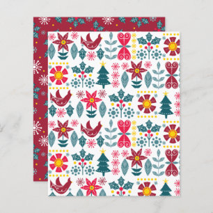 Papel de scrapbook de Natal Scandi, flocos de neve