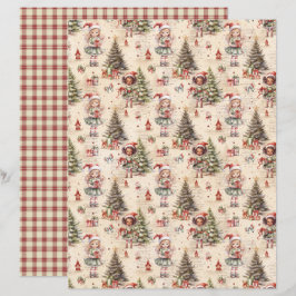 Papel de Scrapbook de Natal Vintage