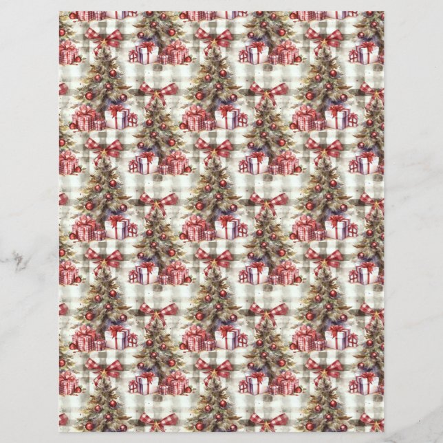 Papel de Scrapbook de Natal Vintage (Frente)