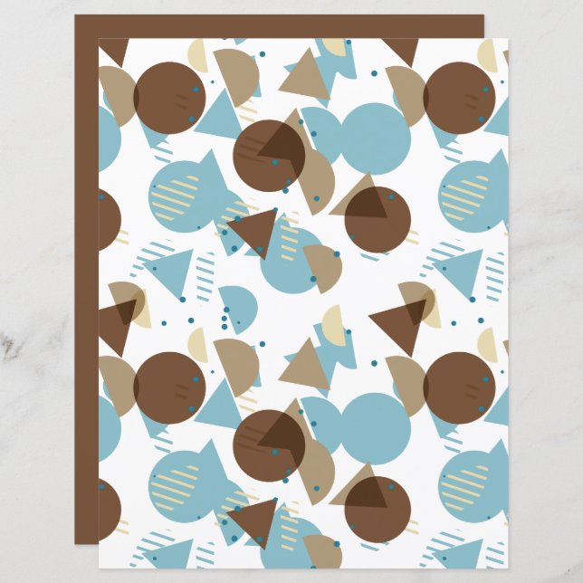 Papel de Scrapbook de Padrão de Arte Mosaico em Es (Frente/Verso)