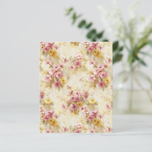 Papel de Scrapbook de Padrão Floral em Aquarela Vi
