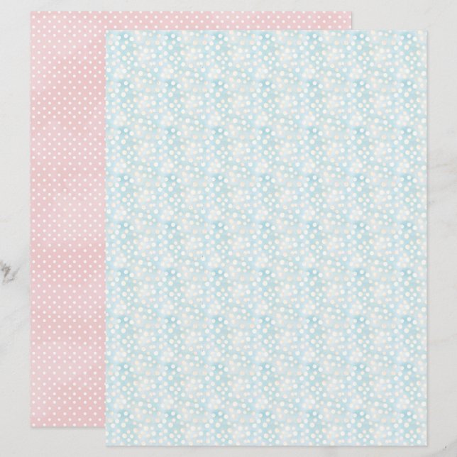 Papel de Scrapbook de Páscoa com Pontos Vintage (Frente/Verso)
