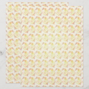 Papel de Scrapbook de Rosas Abstratas Amarelas Pág