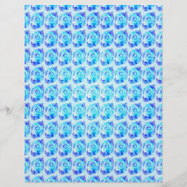 Papel de Scrapbook de Rosas Abstratas Azuis Página