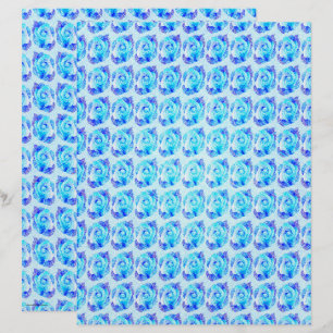 Papel de Scrapbook de Rosas Abstratas Azuis Página