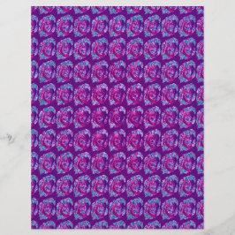 Papel de Scrapbook de Rosas Abstratas Roxas Página