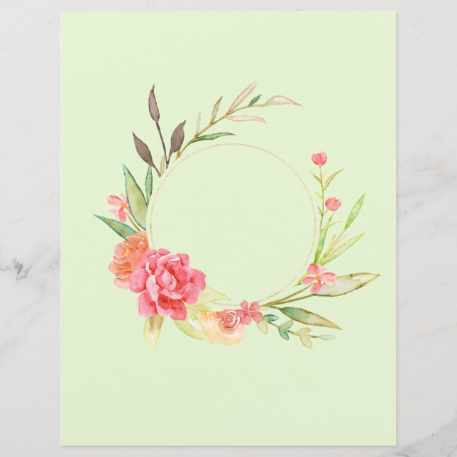 Papel de Scrapbook de Rosas de Jardim da Casa de C (Frente)