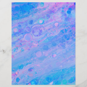 Papel de Scrapbook de Sereia Borbulhante Azul e Ro