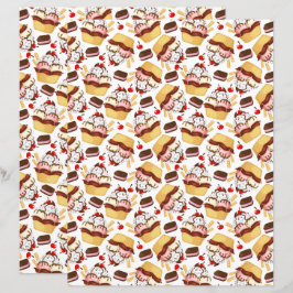 Papel de Scrapbook de Sundae de Sorvete