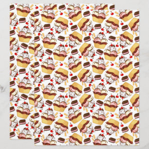 Papel de Scrapbook de Sundae de Sorvete