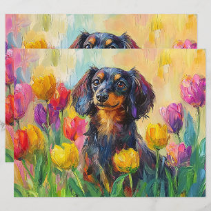 Papel de scrapbook de Tulipas Coloridas Bonitas Da