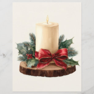 Papel de Scrapbook de Vela de Natal Antigo
