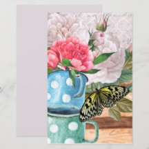 Papel de scrapbook decoupage de jardim em aquarela