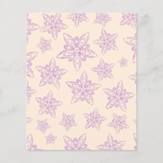 Papel de scrapbook Design Pastel - Floral roxo (Frente)