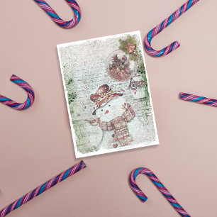 Papel de Scrapbook do Boneco de Neve de Férias Fel