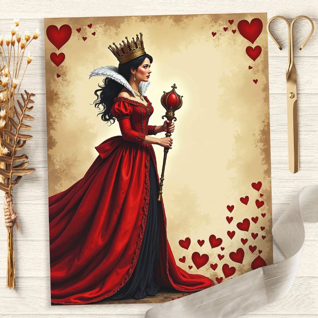 Papel de Scrapbook do Cetro Vermelho da Rainha de  (Criador carregado)