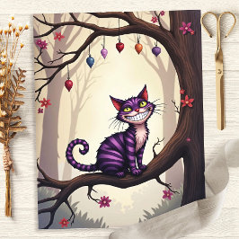 Papel de Scrapbook do Gato de Cheshire na Árvore d