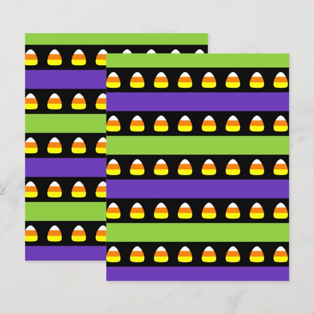 Papel de Scrapbook Doce de Halloween Candy Corn (Frente/Verso)
