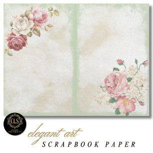 Papel de Scrapbook Efêmeras Florais Vintage #9