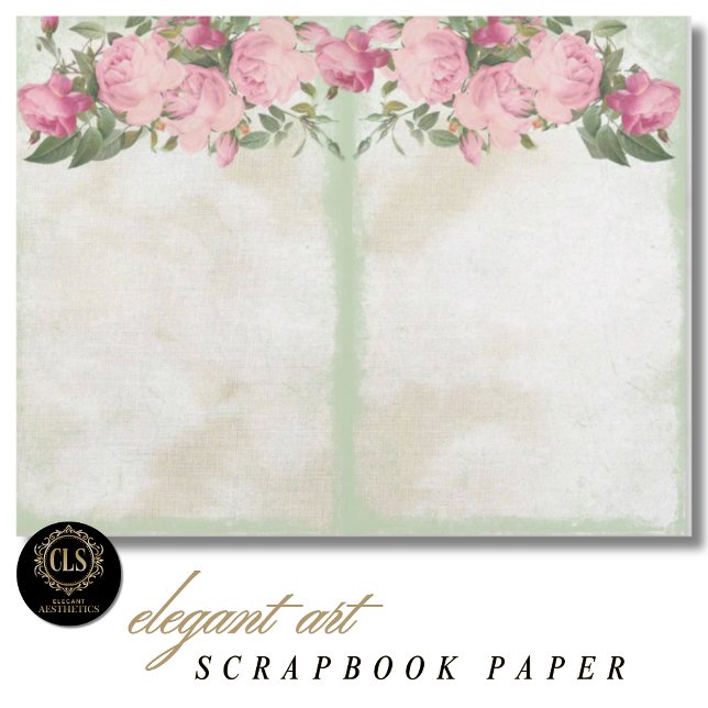 Papel de Scrapbook Efêmero Floral Vintage #12 (Decoupage Paper – Vintage Floral Ephemera 12)