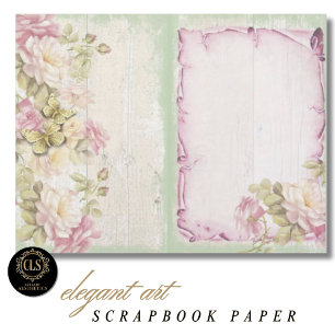 Papel de Scrapbook Ephemera Floral Vintage #3