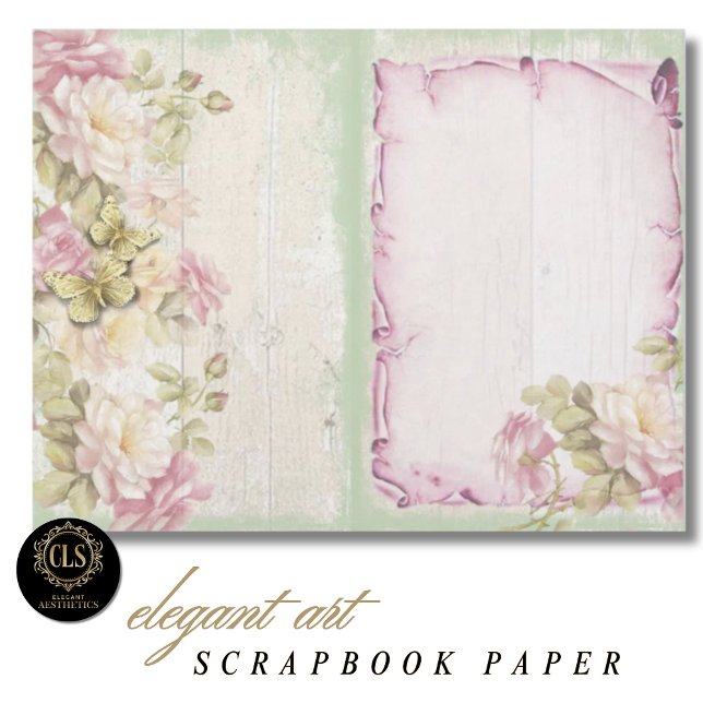Papel de Scrapbook Ephemera Floral Vintage #3 (Decoupage Paper – Vintage Floral Ephemera 3)