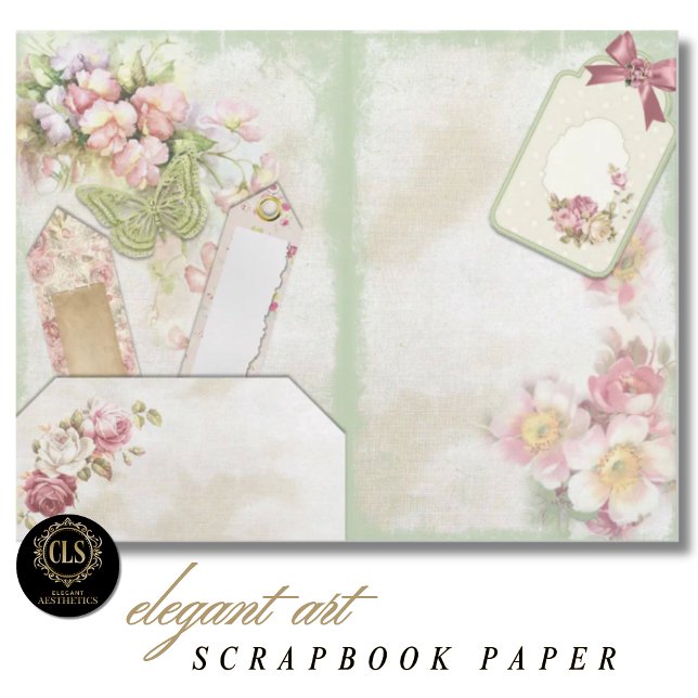Papel de Scrapbook Ephemera Floral Vintage #7 (Decoupage Paper – Vintage Floral Ephemera 7)