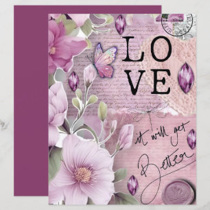 Papel de Scrapbook Ephemera Vintage Rosa Pó Desbot